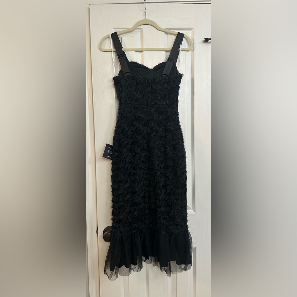 XS/S Lulu's Black Strapless Sheath Cocktail Dress W/Rosettes